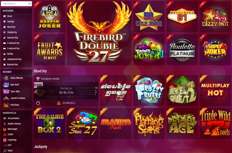 Rozmanitosť hier v Synottip Casino