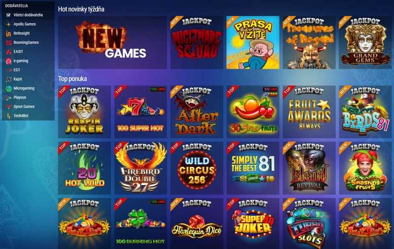 Rozmanitosť hier v Tipos Casino