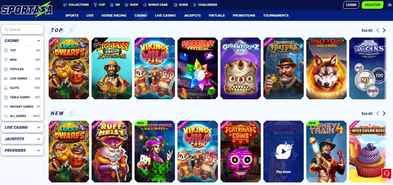 Sportaza Casino - Games
